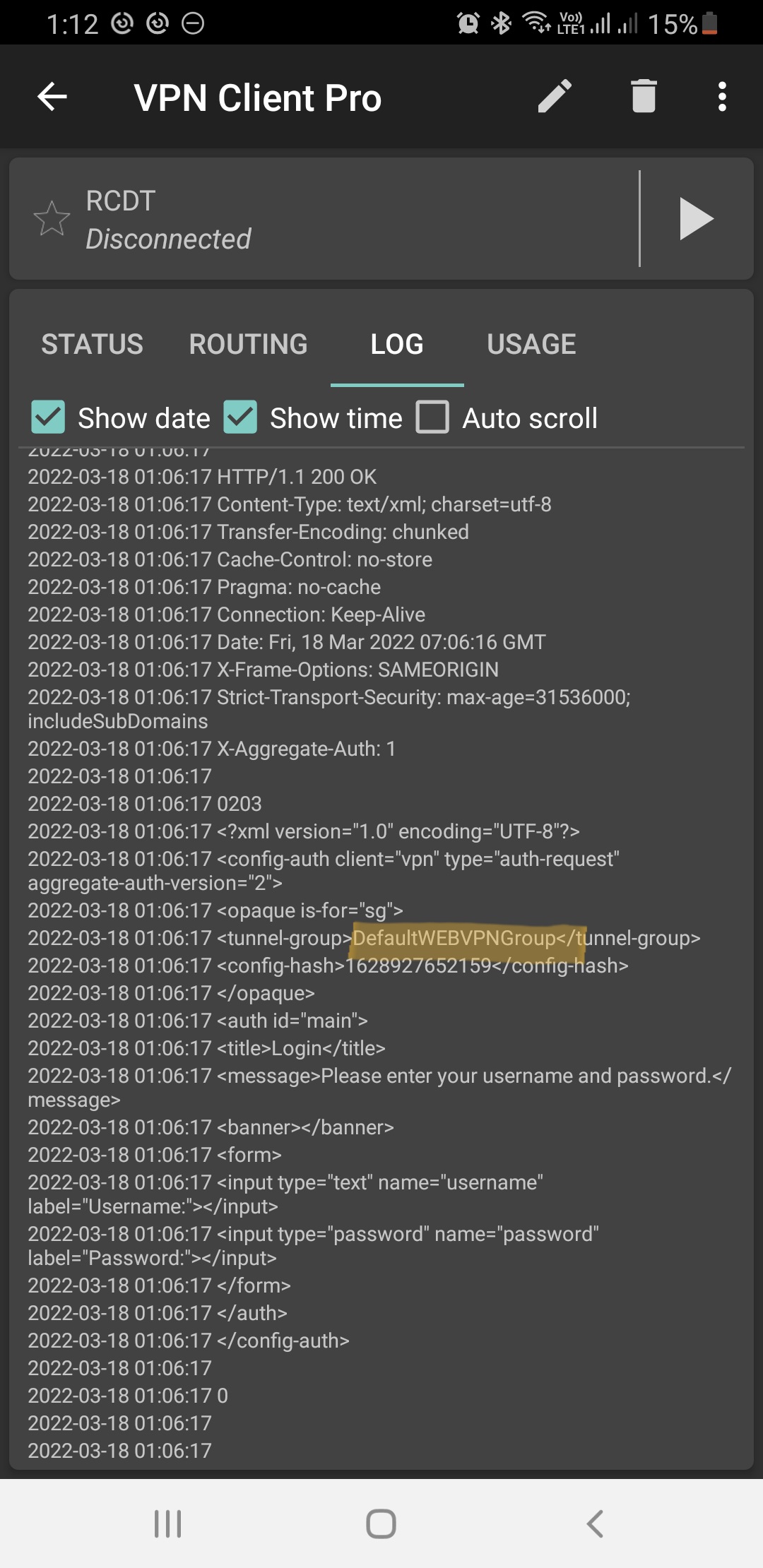 Second attachment: VPN Clients Pro receives the default VPN group server, even if I've been defined their group in profile settings.